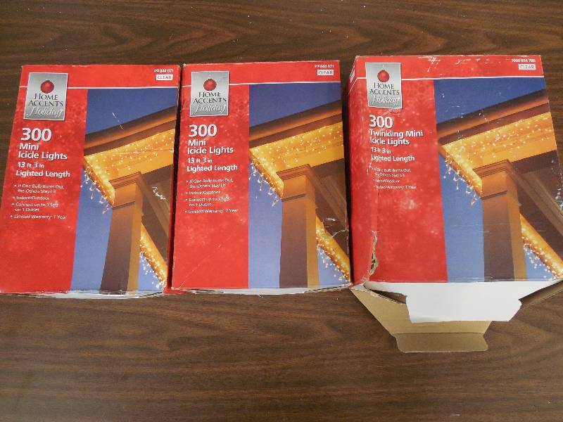 lot 93 image: (3) SETS OF 300 MINI ICICLE LIGHTS