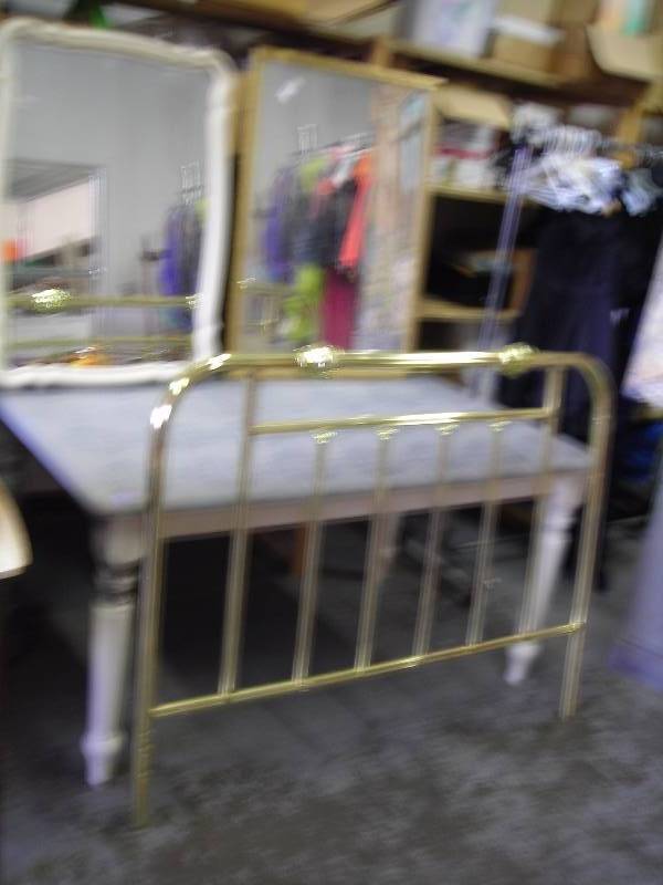 2-Framed Mirrors, 1-Brass Color Head Board