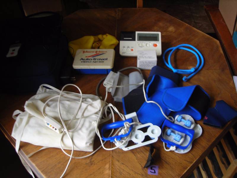 Box Lot-Braces, Foot Massager, Blood Pressure Monitor, Related