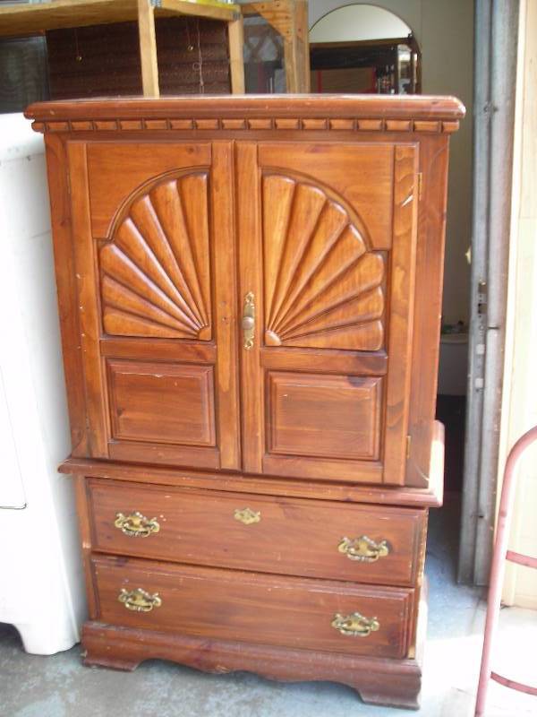 Wood 2-Door, 2-Drawer Armoire