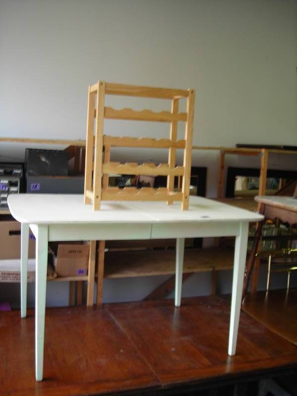 Painted Dining Table & Wine Rack