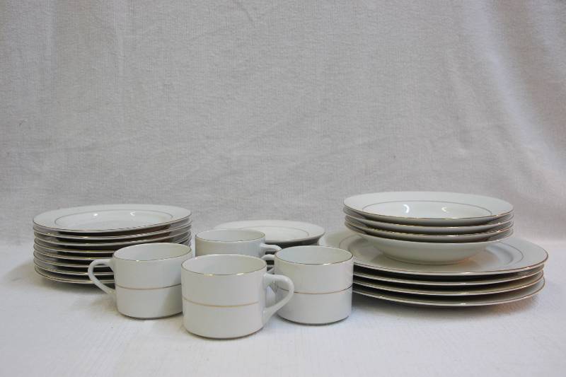 lot 35 image: Gibson gold trimmed dinnerware set