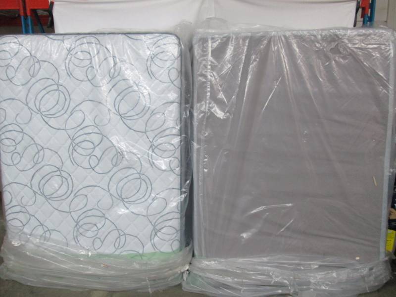 lot 1 image: Sealy Tuberose Firm Mattress and Box Spring - Queen