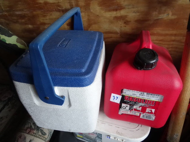 gas can. Cooler