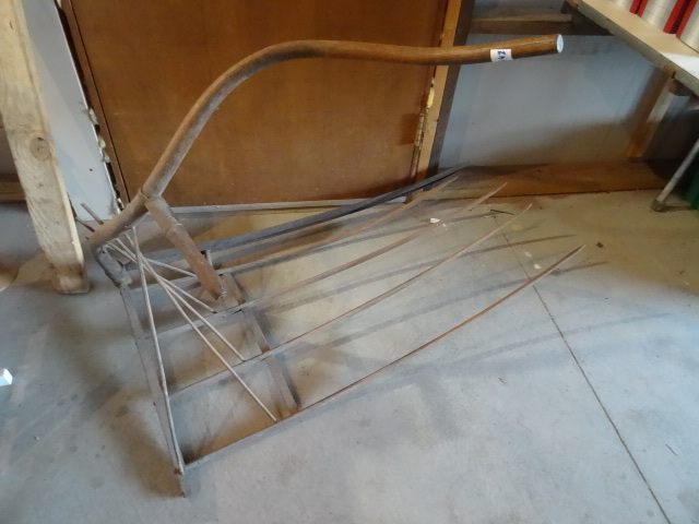 lot 242 image: Vintage Farm Scythe with Wood Catcher
