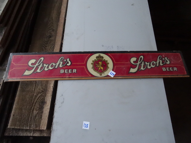 lot 259 image: Strohs Beer Sign Cover 37 X 6