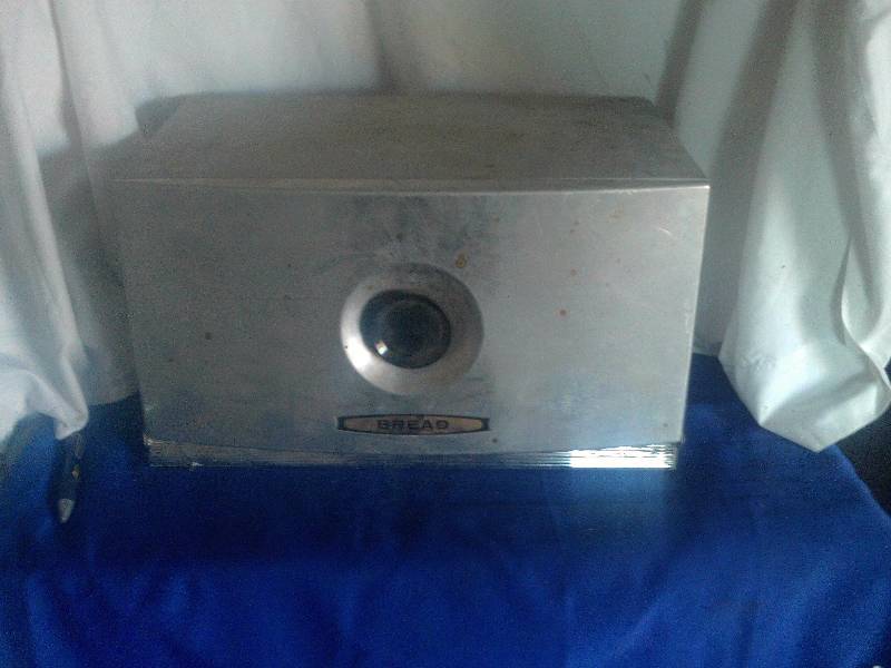 vintage stainless bread box