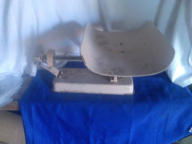 antique iron baby scale