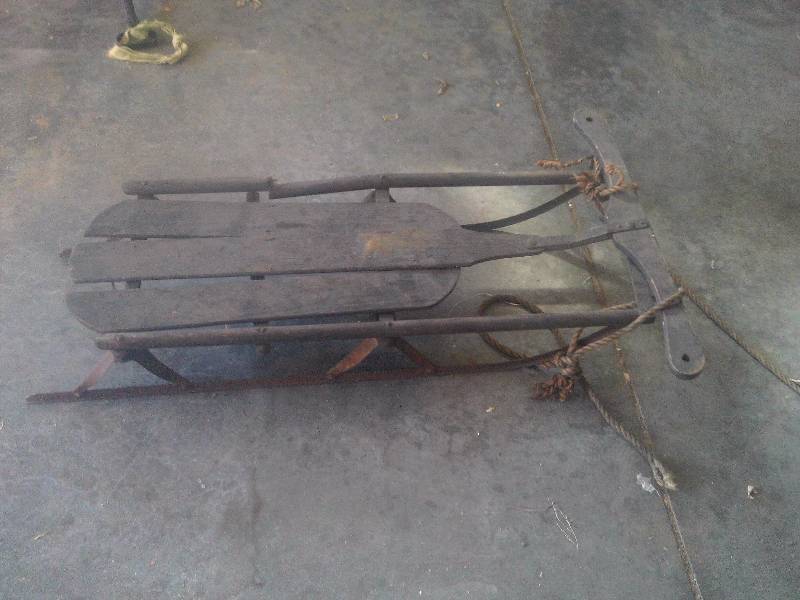 antique wooden sled