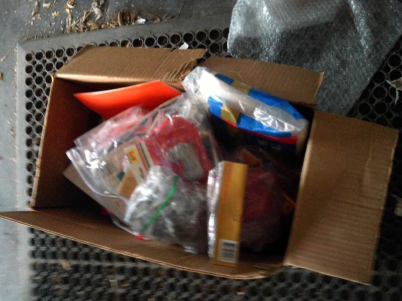 box of crafting supplies