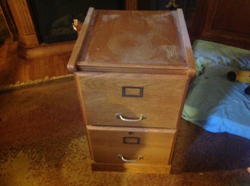 Oak Two Drawer File Cabinet