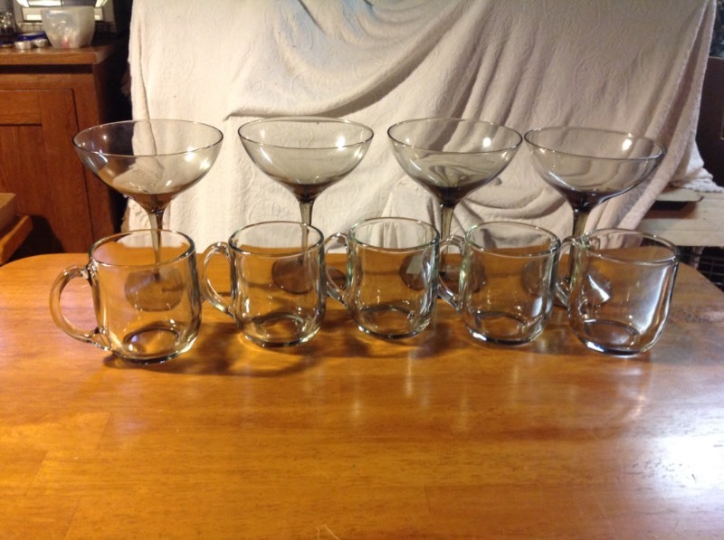 Smokey Colored Margarita Glasses & Coffee Mugs
