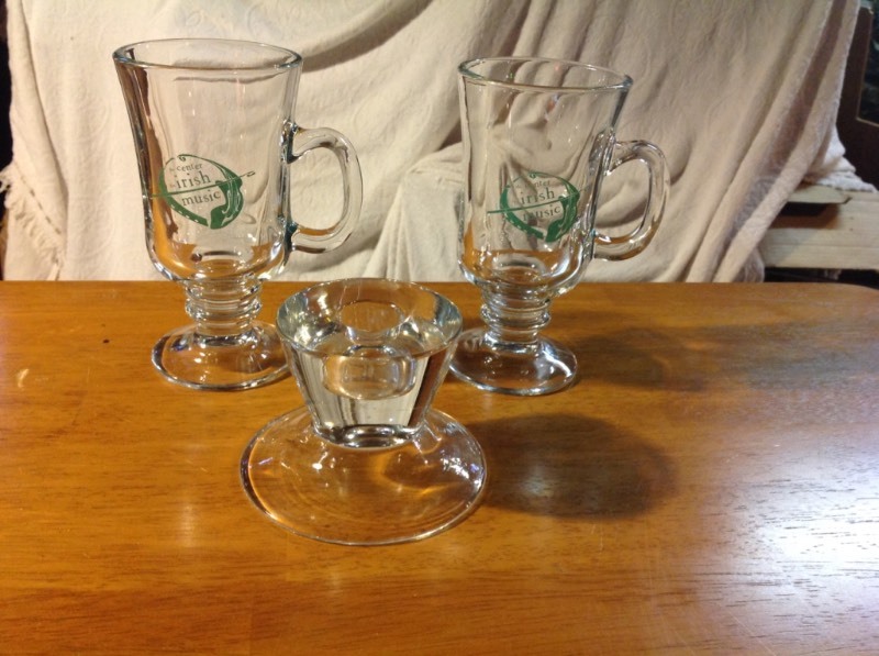 Cappuccino Mugs from Center for Irish Music & Glass Candle Holder