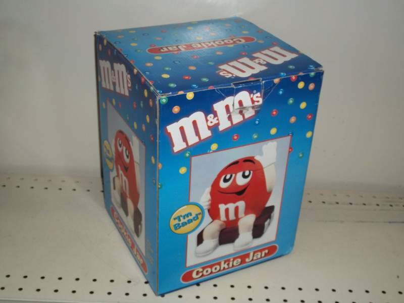 lot 26 image: Red M & M Cookie Jar