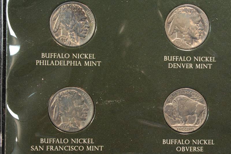 4 BUFFALO NICKELS GREAT AMERICANS SET