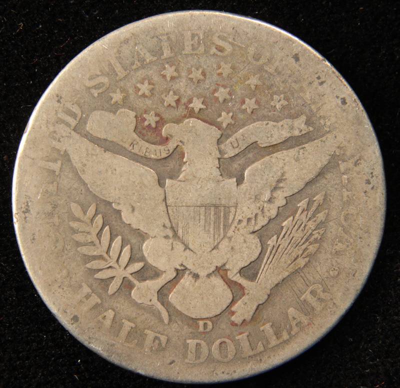 1907 D BARBER SILVER HALF DOLLAR