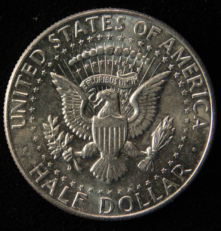 1964 D KENNEDY SILVER HALF DOLLAR AU