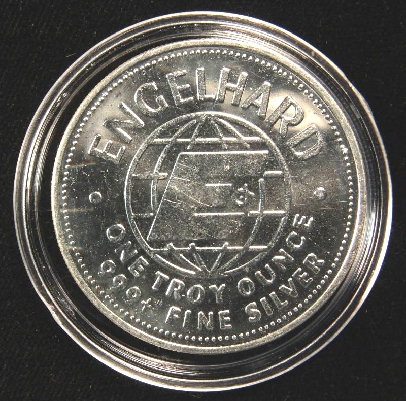 1 TROY OZ. .999 FINE SILVER PROSPECTOR ROUND 1982 IN AIRTITE HOLDER