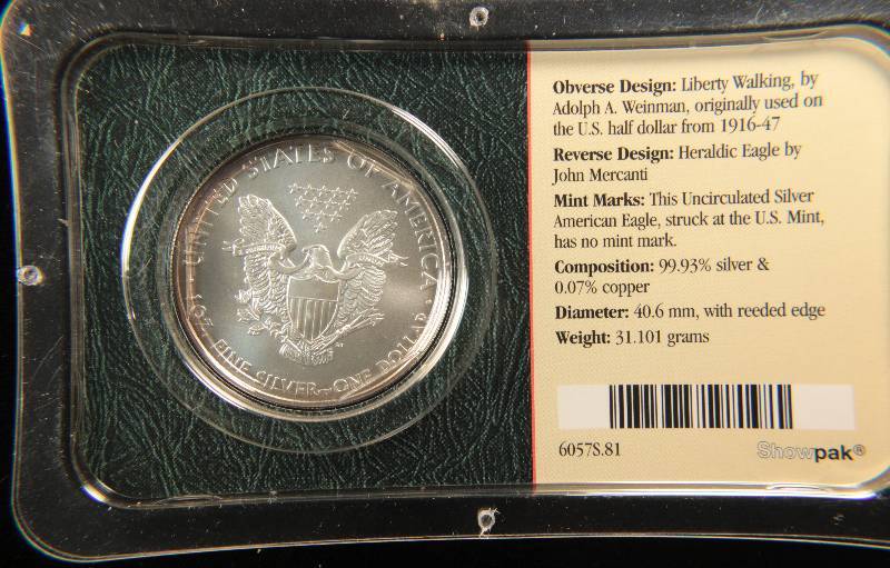 2010 AMERICAN SILVER EAGLE .999 FINE SILVER 1 TROY Oz. IN LITTLETON HOLDER