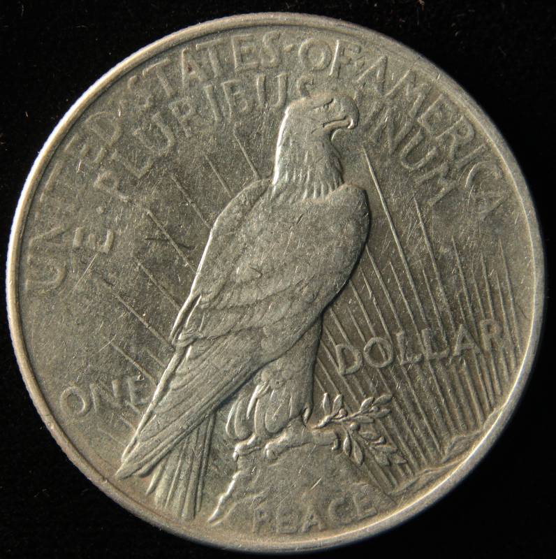 1922 PEACE SILVER DOLLAR VF DETAILS CLEANED