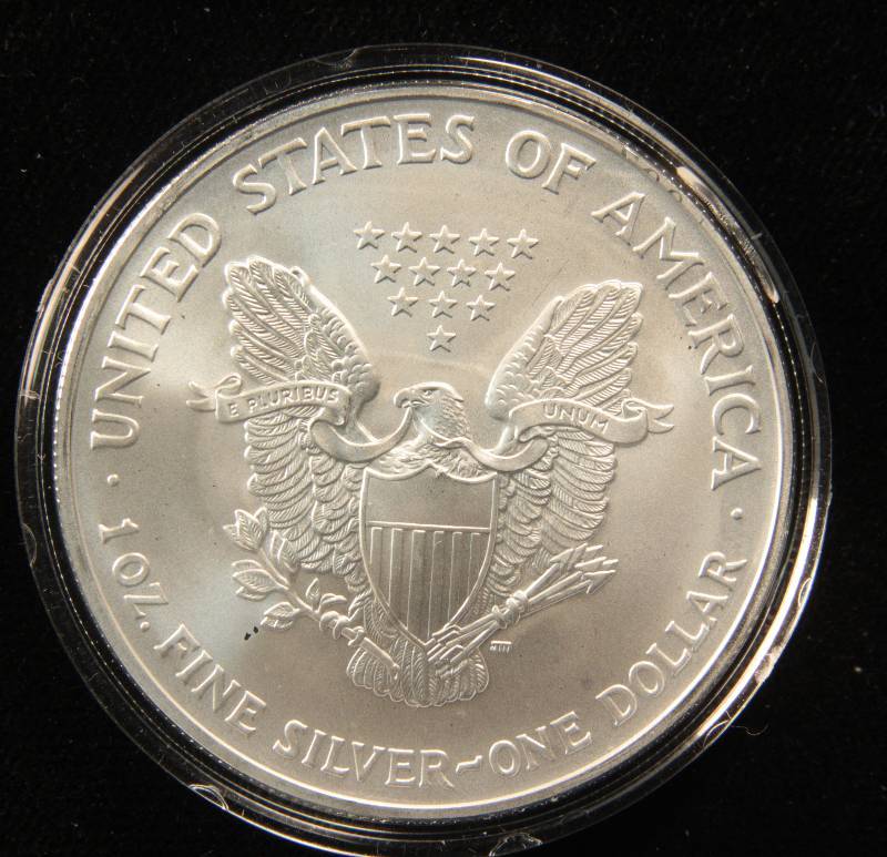2004 US SILVER EAGLE 1 TROY Oz. .999 FINE SILVER IN AIRTITE HOLDER