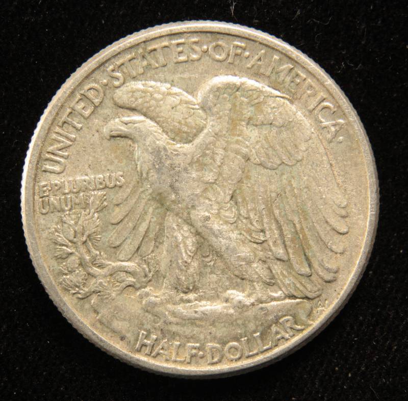 1945 WALKING LIBERTY SILVER HALF DOLLAR VF