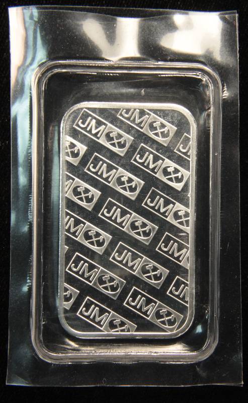 1 TROY OZ. .999 FINE SILVER JM JOHNSON MATTHEY BAR