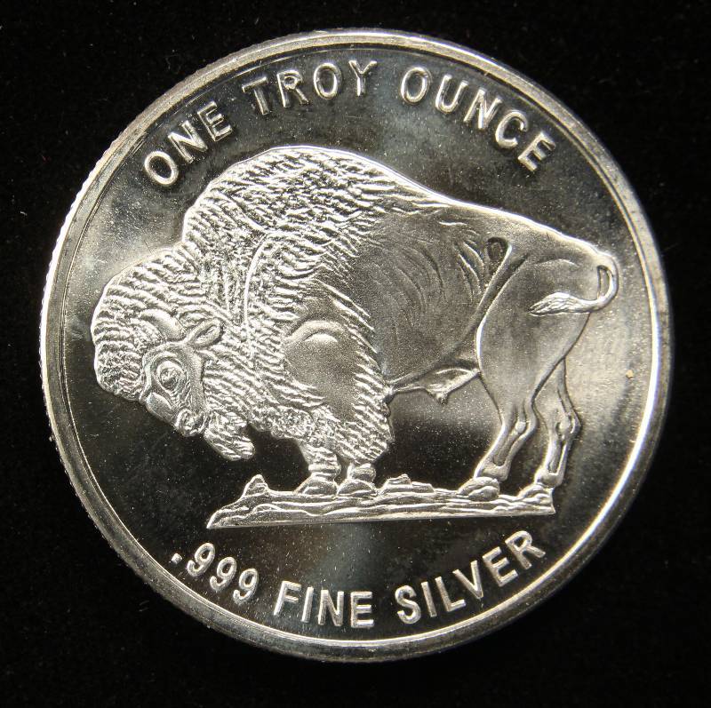 1 TROY Oz. .999 FINE SILVER INDIAN BUFFALO ROUND