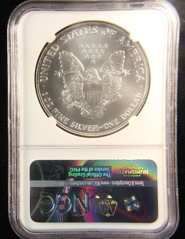 1991 US SILVER EAGLE 1 TROY Oz. .999 FINE SILVER MS69 NGC