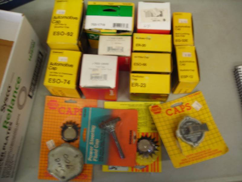 Box Lot Of Fuel Caps, Radiator Caps & Fuel Breather Caps