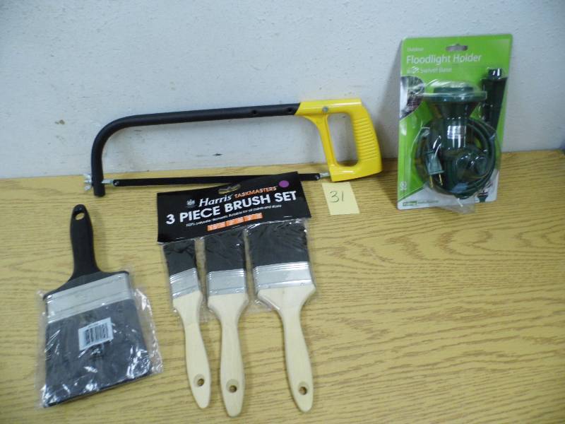 Paint Brushes, Light Holder, Hacksaw