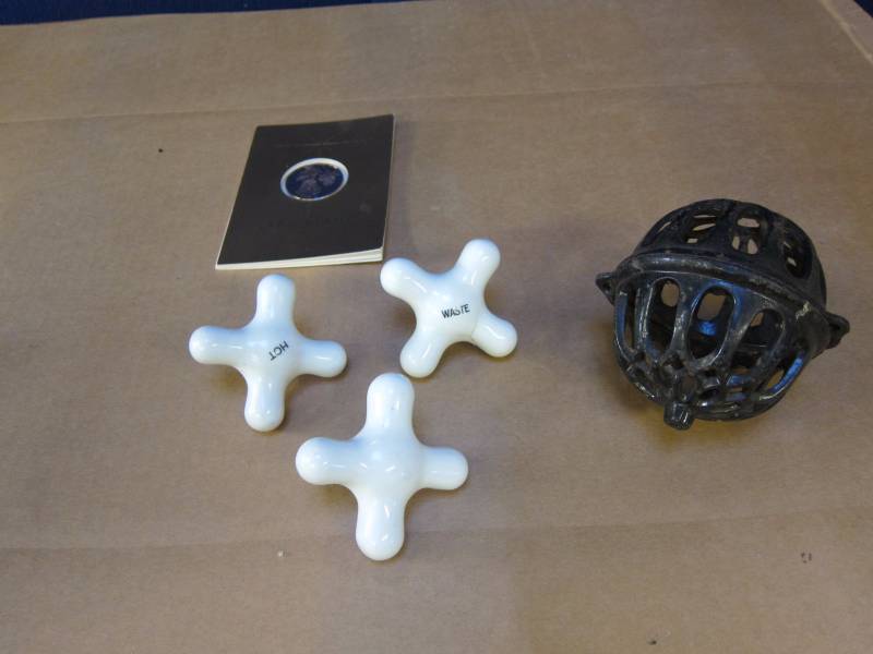 Ceramic Bath Knobs and Cast Iron Ball and Coin