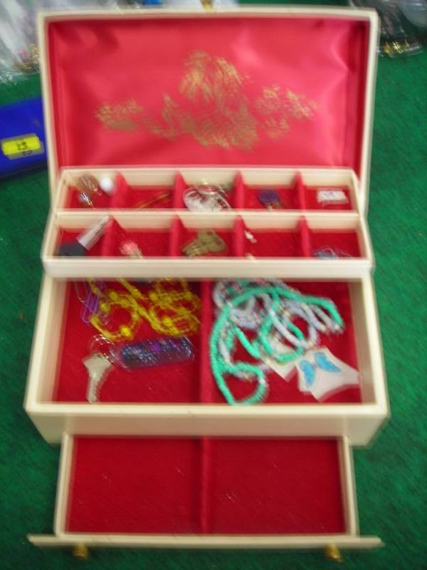 Vintage Jewelry Box & Contents