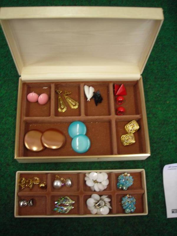 Jewelry Box & Vintage Clip Earrings
