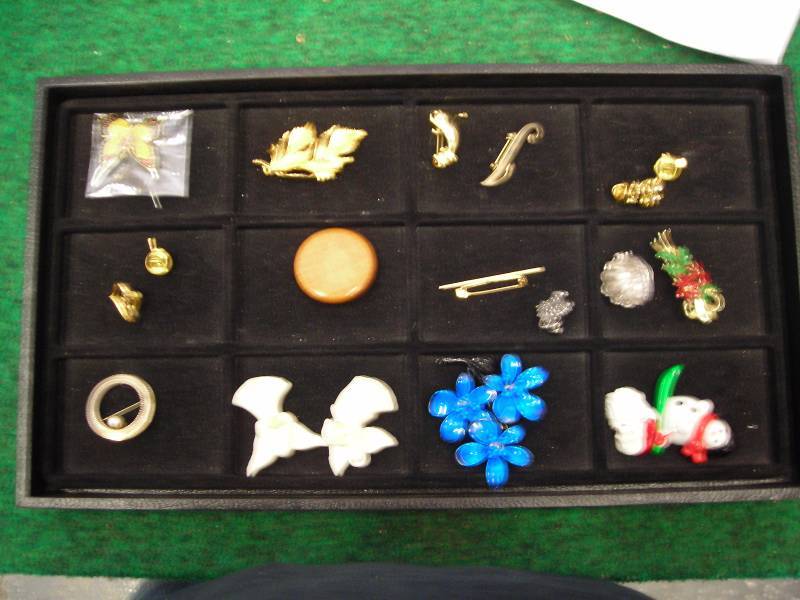 Assorted Brooches, Pins, Lenox Angel Pins, More