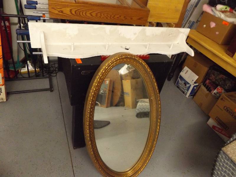 lot 140 image: Oval Mirror and Shelf