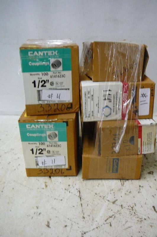 Lot of Electrical  12 couplings , Locknuts, 12 Male Adapters