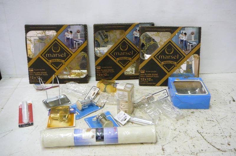 Mirrors 12x12 3 Boxes and Bathroom Stuff