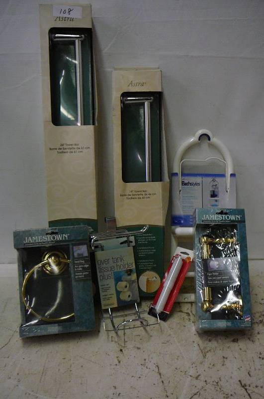 Lot of Bathroom Towel Bars Shower Caddy Tissue Holder