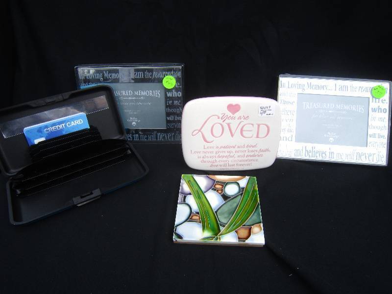 lot 350-COPY image: LOT - NEW Wallet, NEW Love Plaque & Color Plaque, 2 NEW Frames