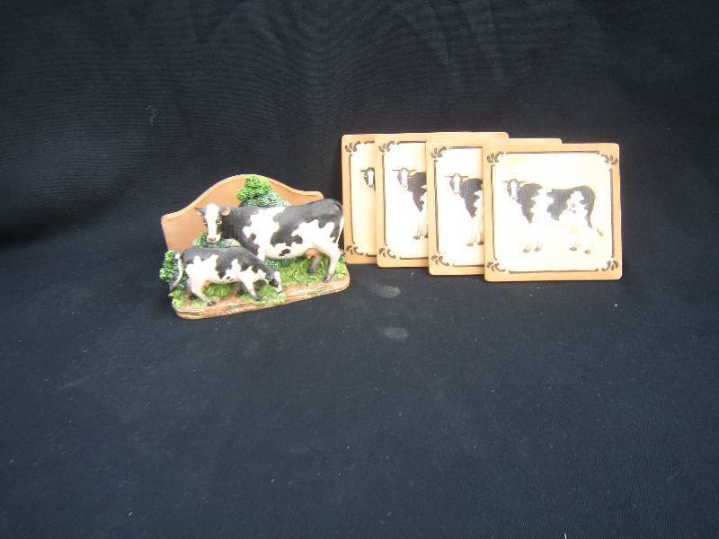 lot 357-COPY image: NEW Cow Coaster Set