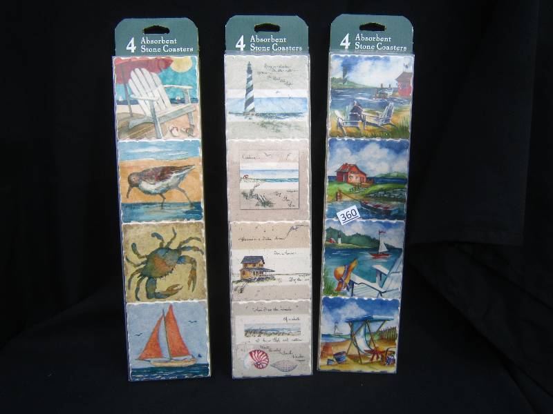 lot 360-COPY image: NEW - 12 Absorbent Stone Coasters - Beah