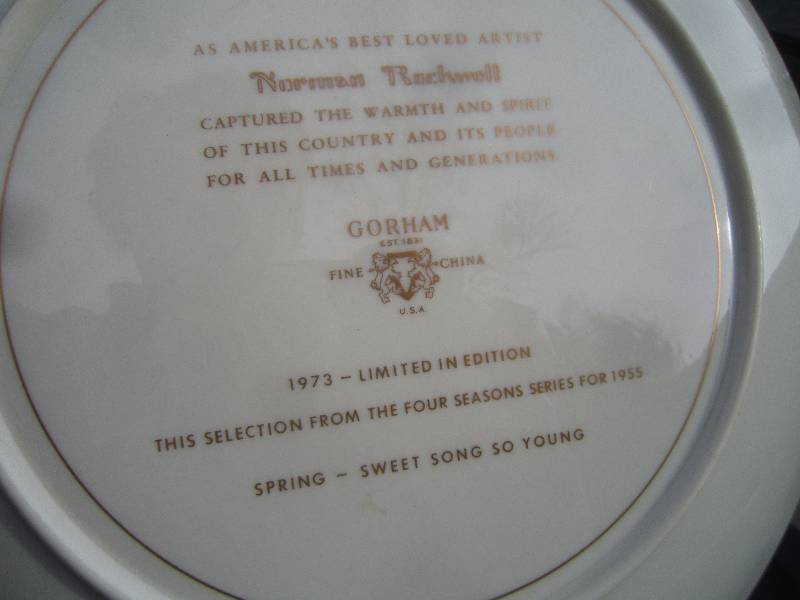 lot 378-COPY image: Norman Rockwell Collector Plate 1973 Limited Edition - Spring Sweet Song So Young
