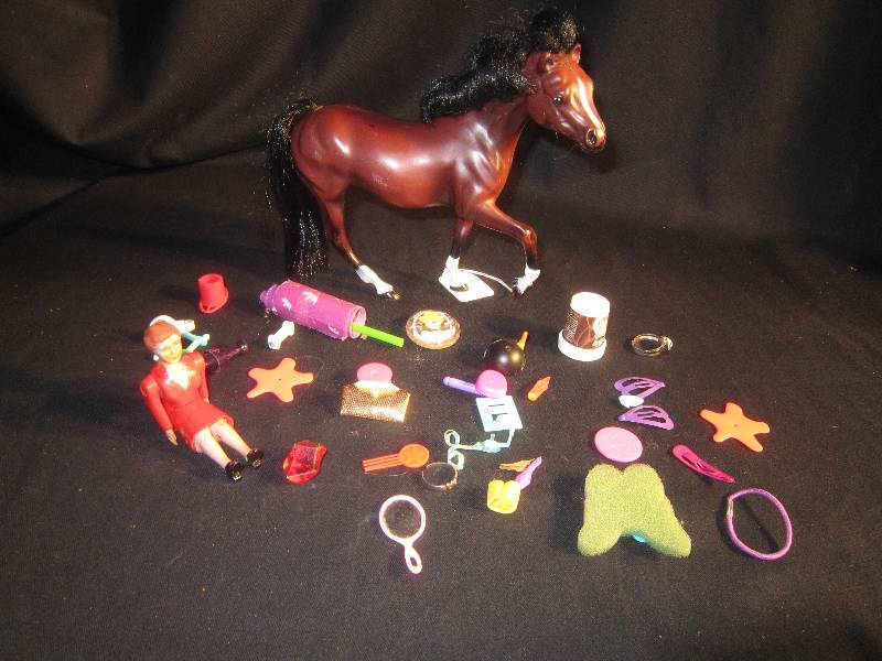 LOT - Barbie Pieces, Horse, Doll House Person, ETC