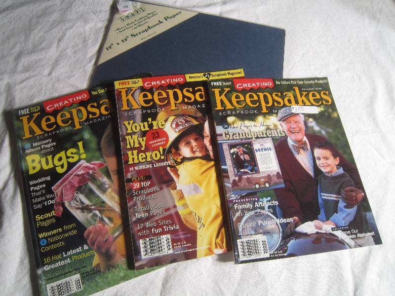 NEW 12x12 Scrapbook Paper & 3 Keepsakes Scarpbook Magazines