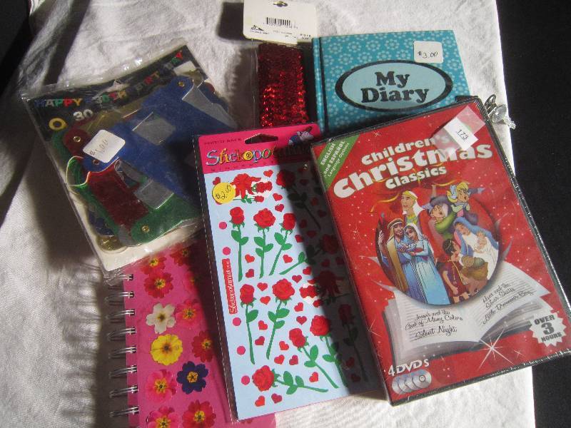 LOT - Christmas Classic DVD NEW, NEW Stickers, NEW Happy Birthday Sign, Address Book and Diary