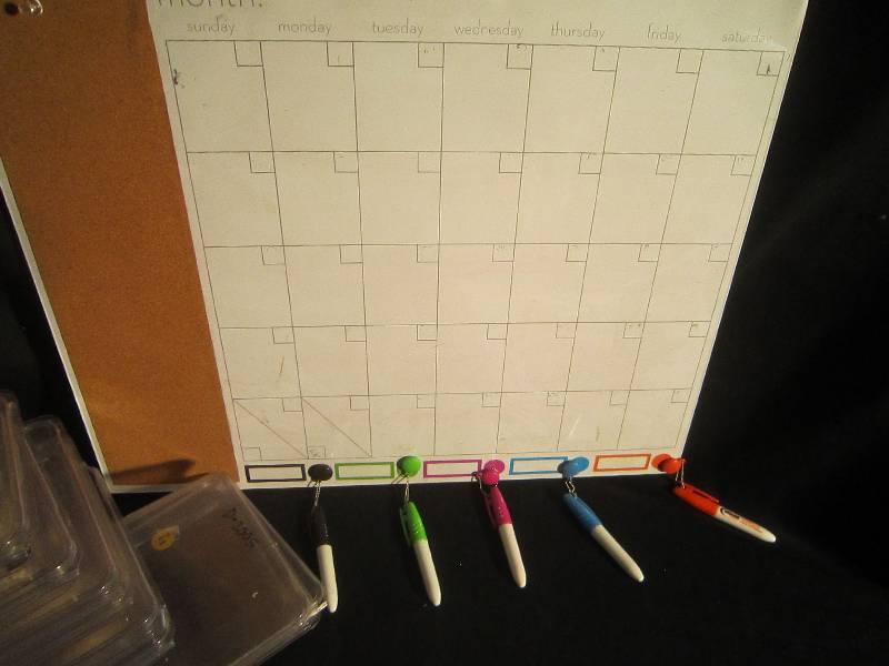 Plastic Containers great for Crafts andor Stamps & Erasable Color Cordinated Calendar
