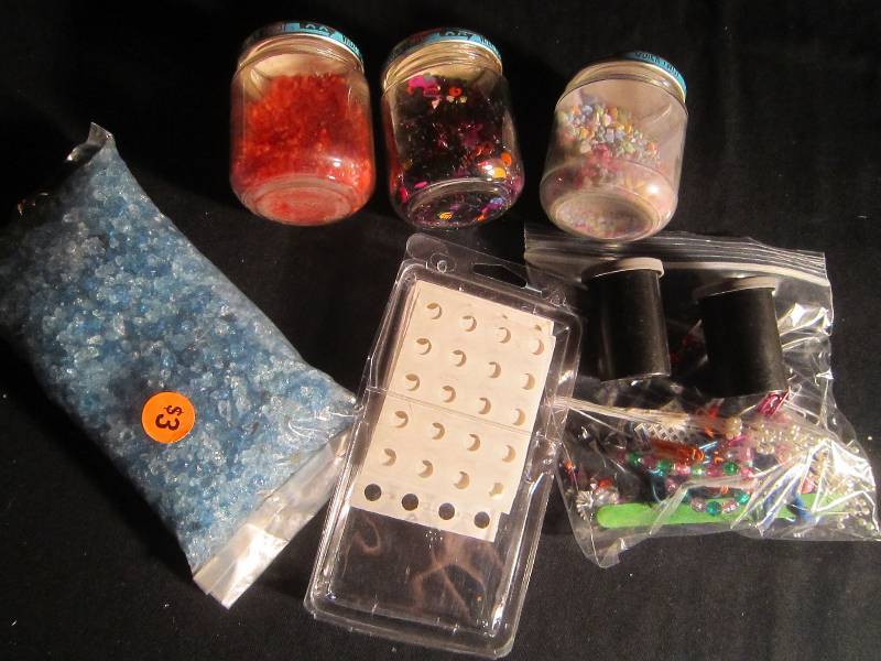 LOT - Crafts Beads & Stones, Etc