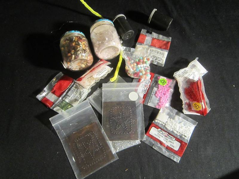 LOT - Crafts Beads & Stones, Etc