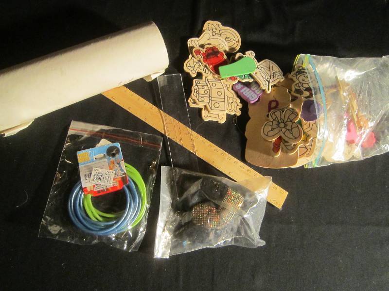 LOT - Wood Orn, Paper Roll, 2 Rulers, High School Musical Bracelets